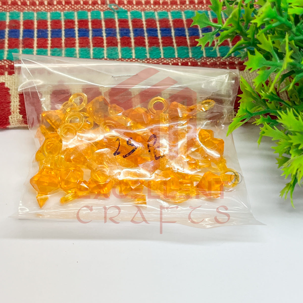 Plastic Beads Gada Design Small-(50pcs Pack)
