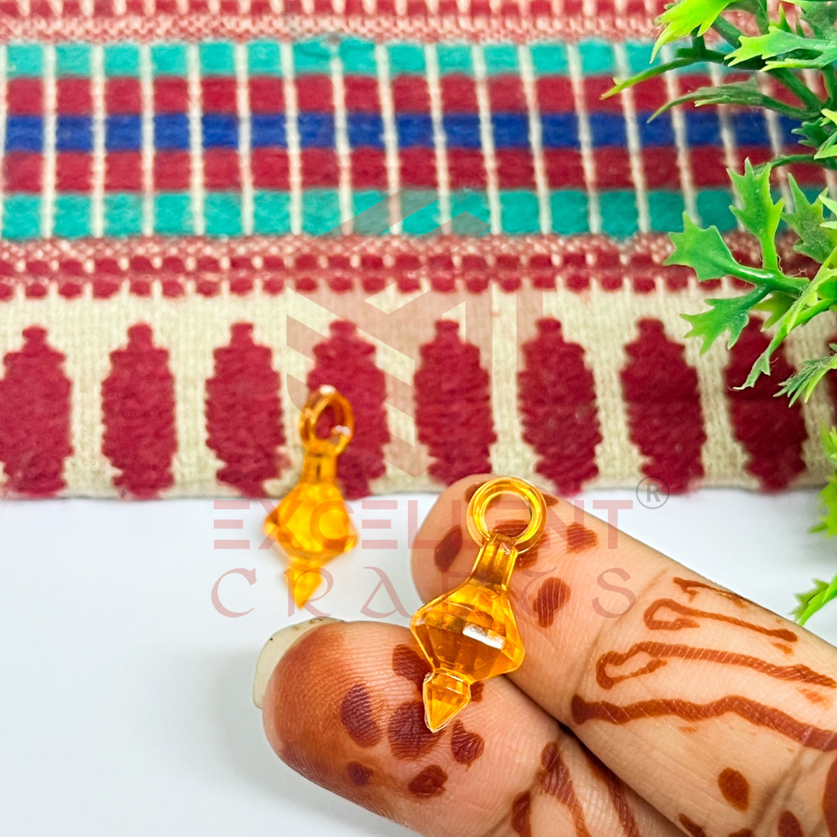 Plastic Beads Gada Design Small-(50pcs Pack)
