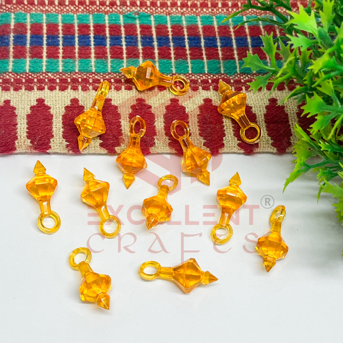 Plastic Beads Gada Design Small-(50pcs Pack)