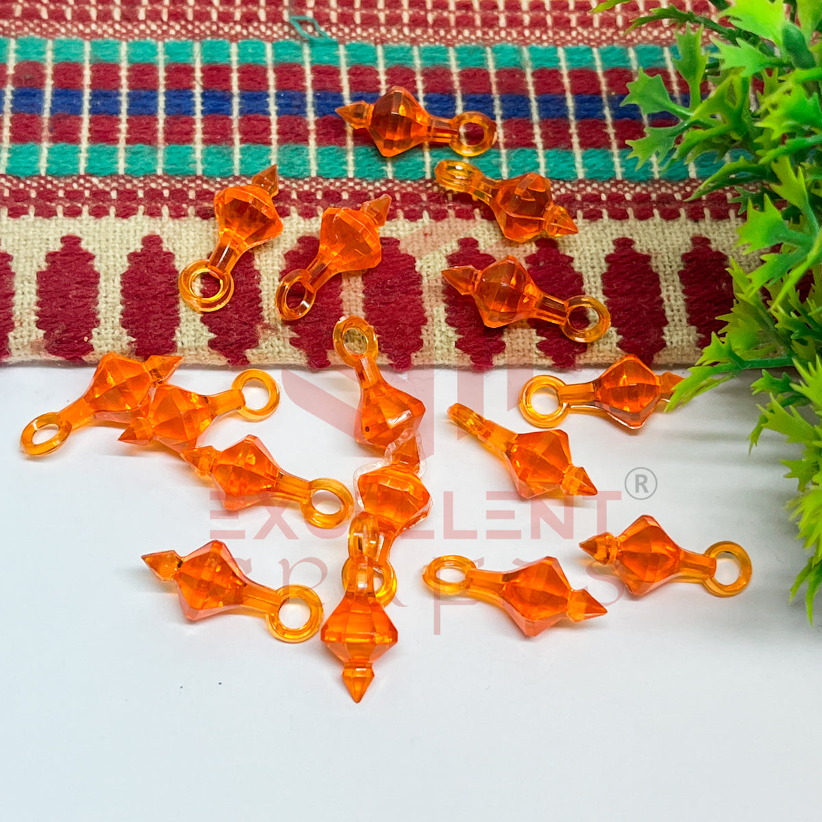 Plastic Beads Gada Design Small-(50pcs Pack)
