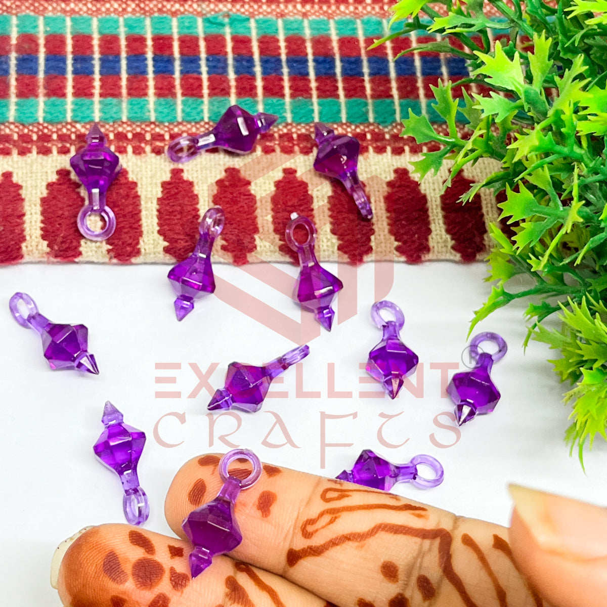 Plastic Beads Gada Design Small-(50pcs Pack)