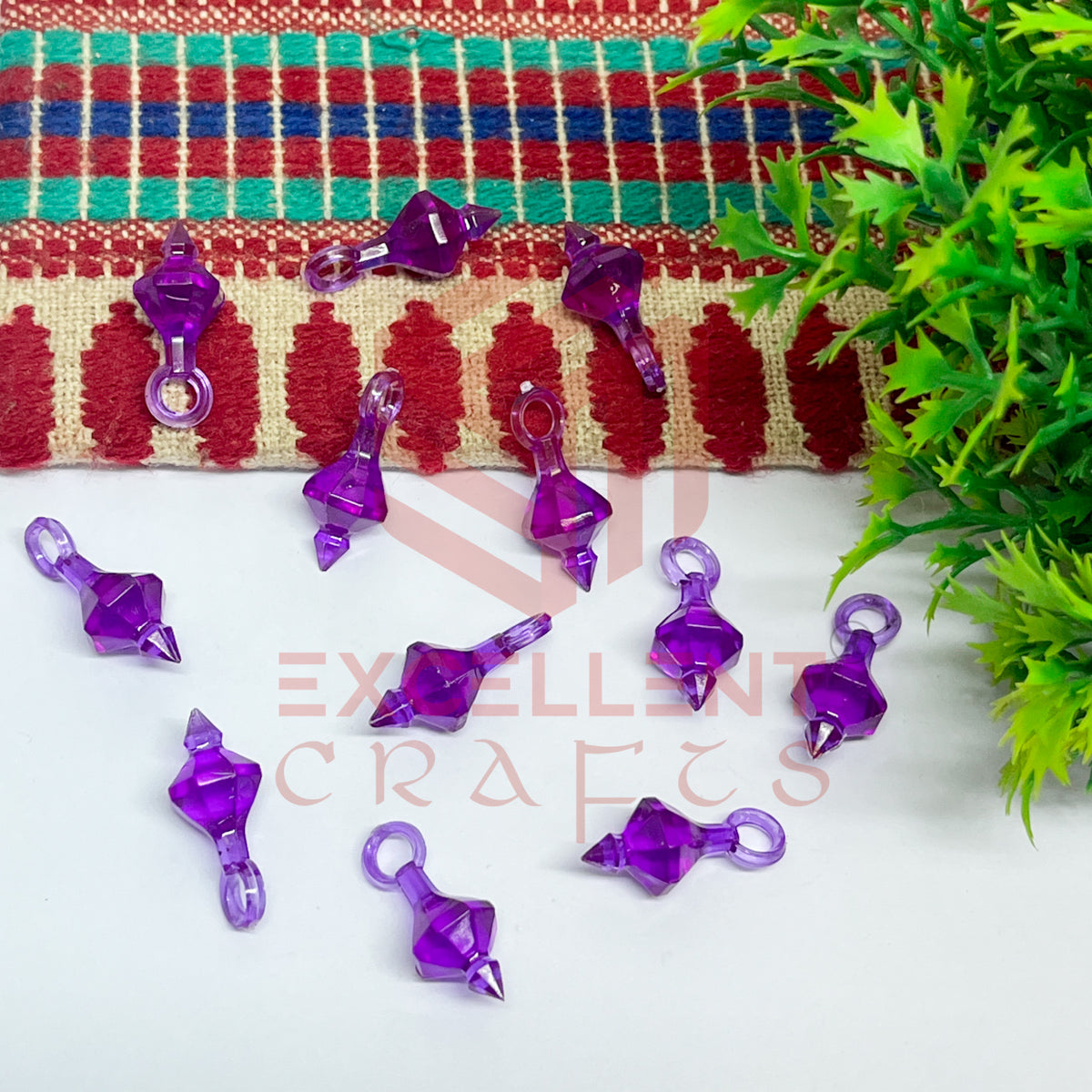 Plastic Beads Gada Design Small-(50pcs Pack)