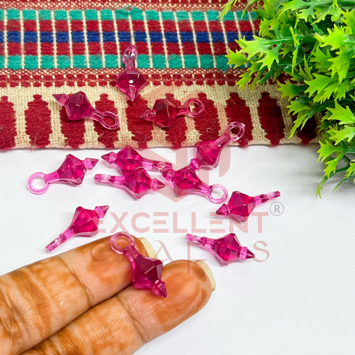 Plastic Beads Gada Design Small-(50pcs Pack)