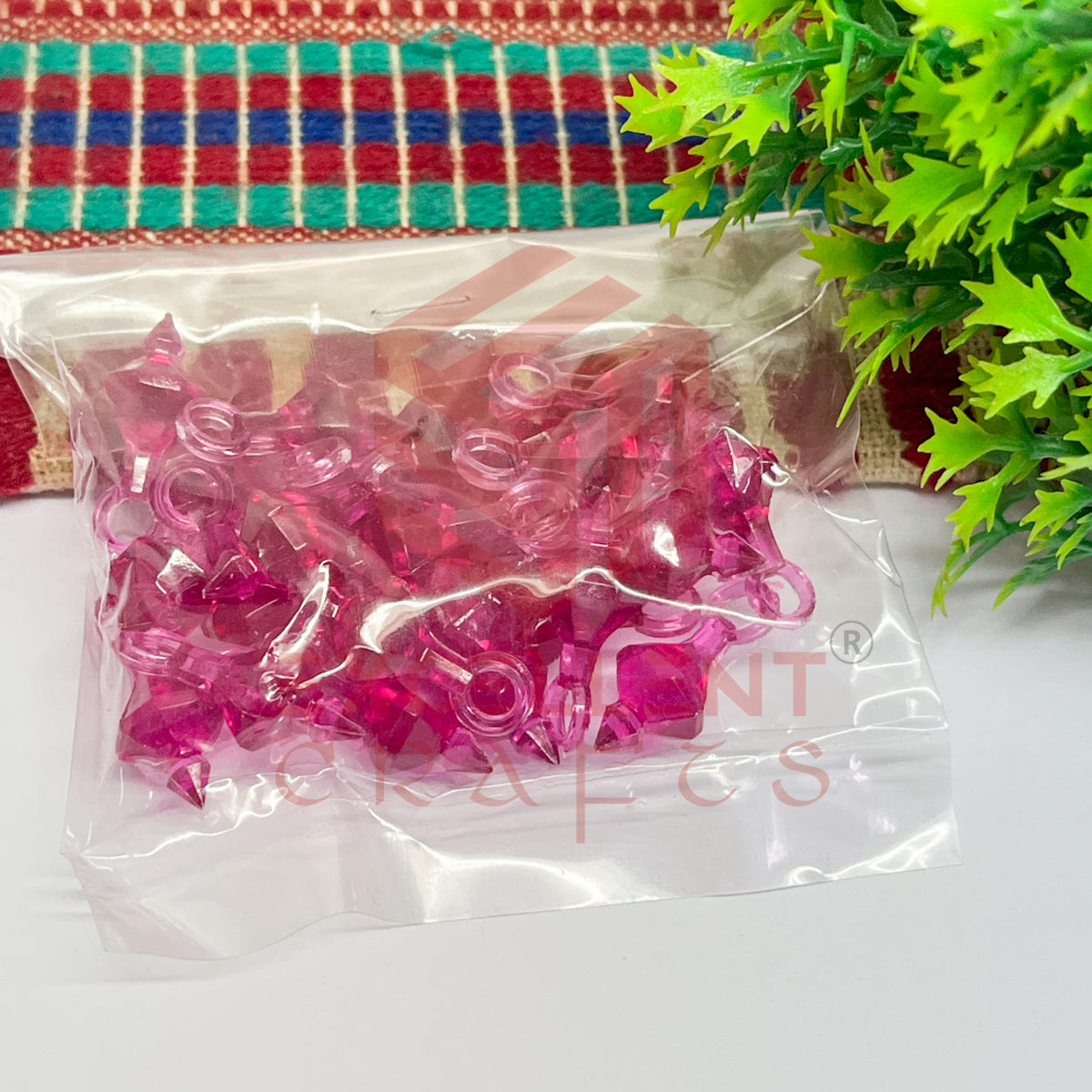 Plastic Beads Gada Design Small-(50pcs Pack)