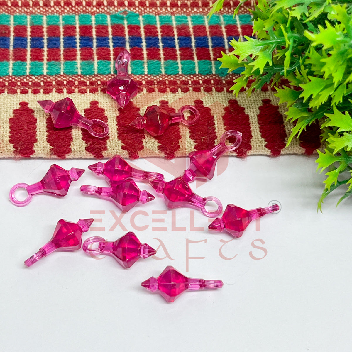 Plastic Beads Gada Design Small-(50pcs Pack)