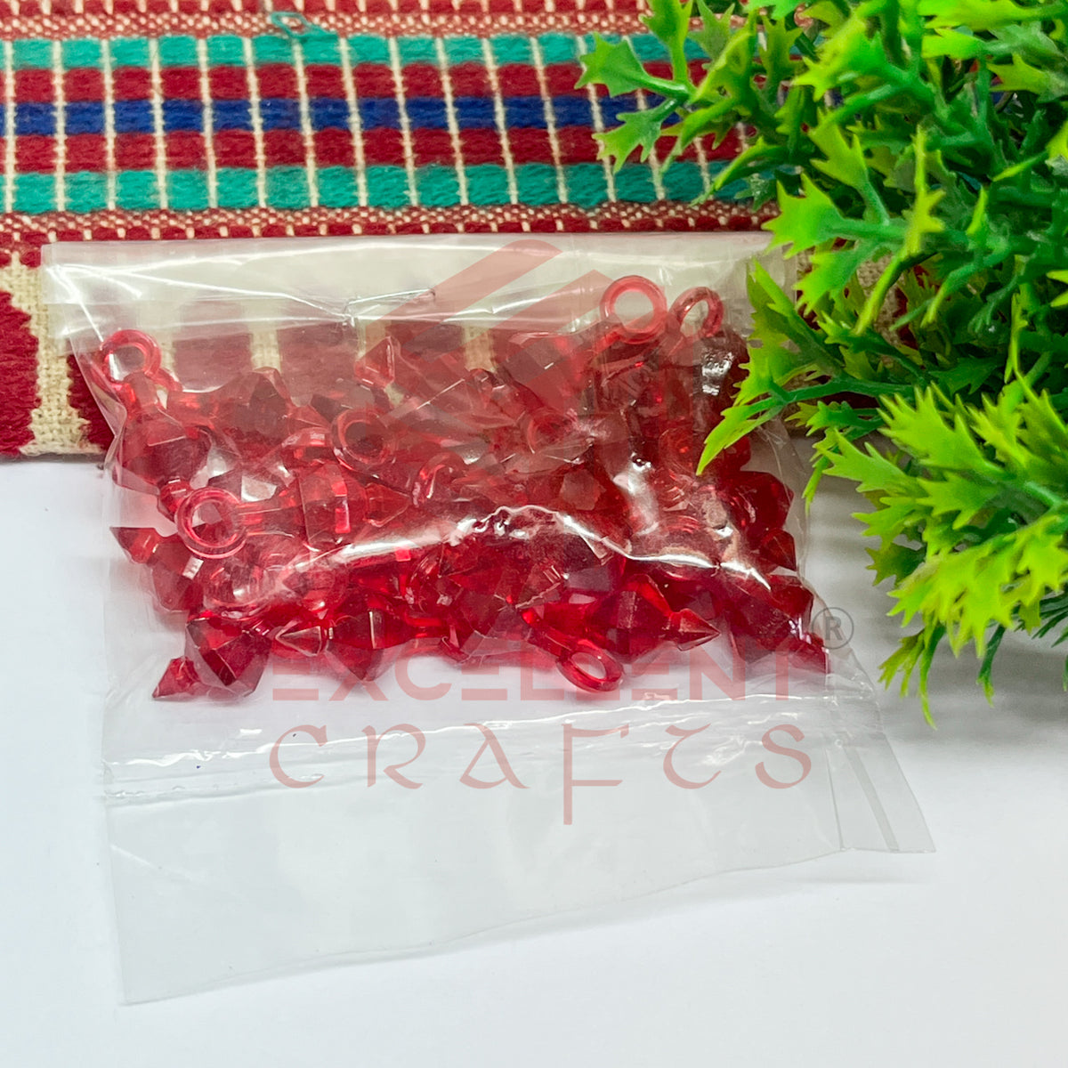 Plastic Beads Gada Design Small-(50pcs Pack)