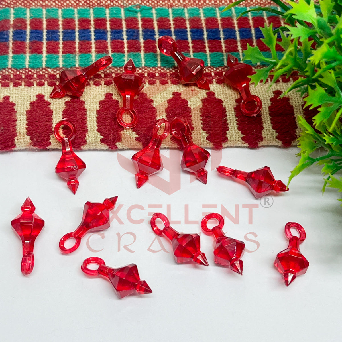 Plastic Beads Gada Design Small-(50pcs Pack)
