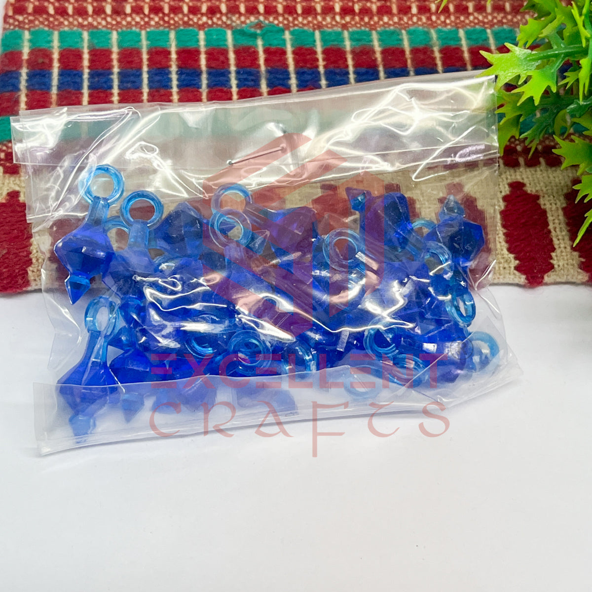 Plastic Beads Gada Design Small-(50pcs Pack)