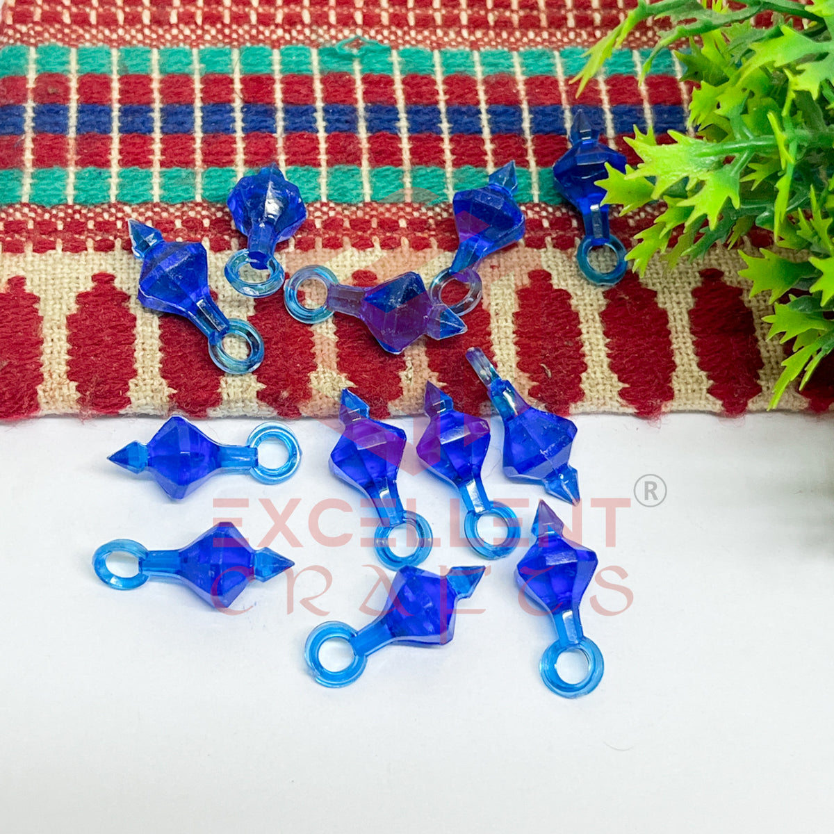 Plastic Beads Gada Design Small-(50pcs Pack)