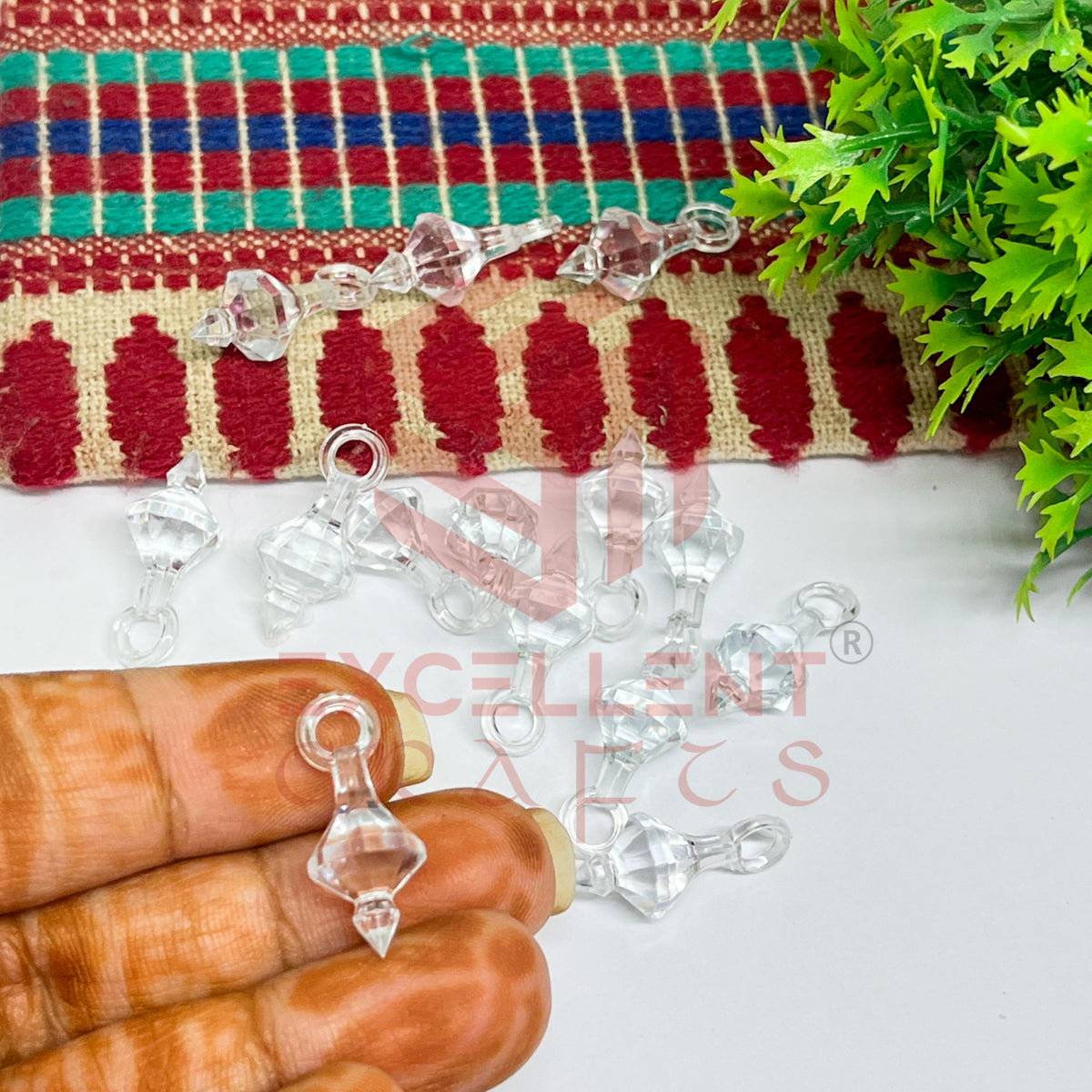 Plastic Beads Gada Design Small-(50pcs Pack)