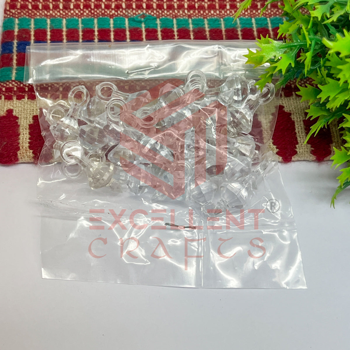 Plastic Beads Gada Design Small-(50pcs Pack)