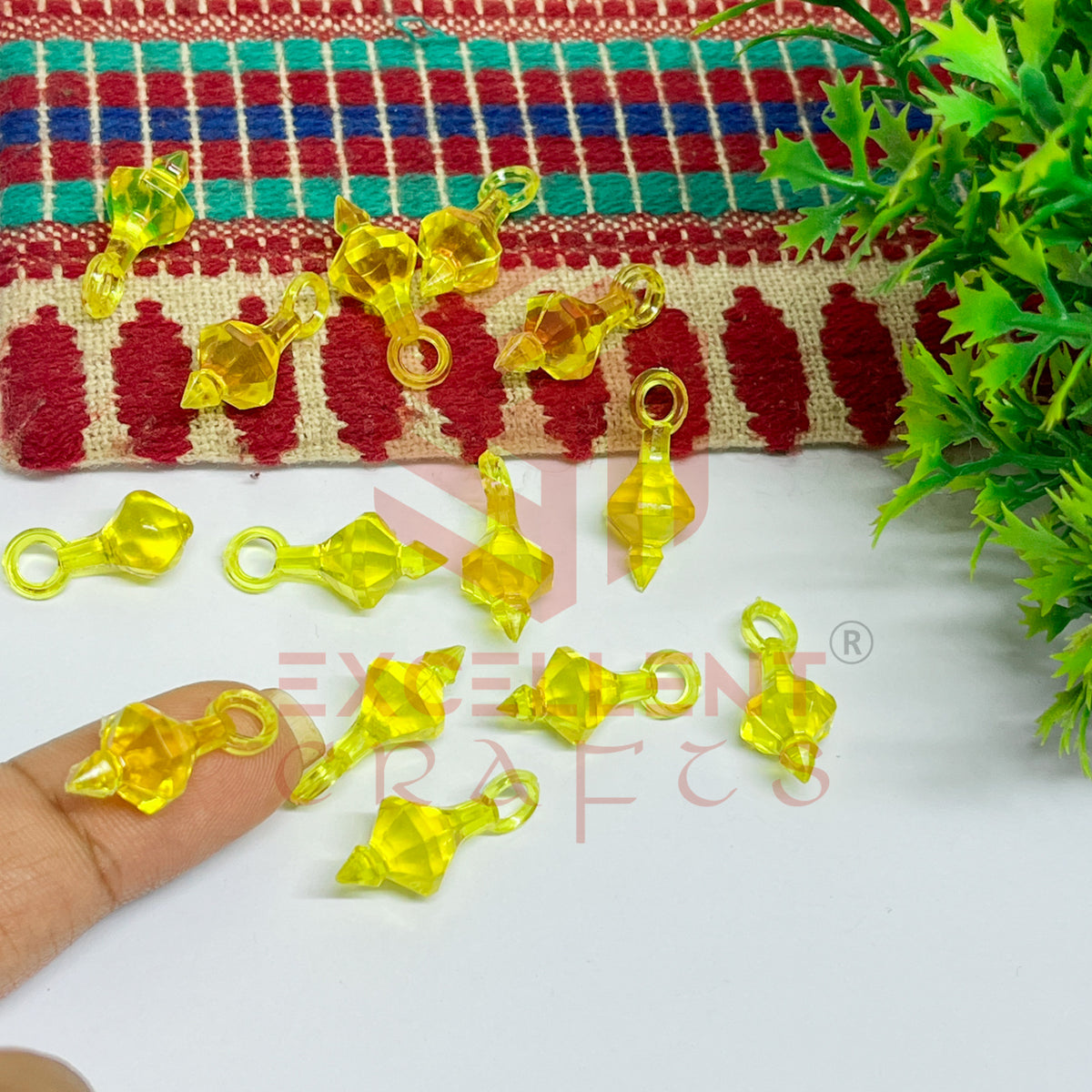 Plastic Beads Gada Design Small-(50pcs Pack)