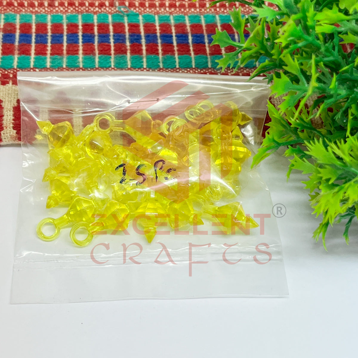 Plastic Beads Gada Design Small-(50pcs Pack)