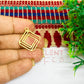 20x25mm Square Shape Stripes Design Raw Brass Charm