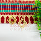 20x25mm Square Shape Stripes Design Raw Brass Charm