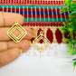 20x25mm Square Shape Stripes Design Raw Brass Charm