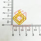 20x25mm Square Shape Stripes Design Raw Brass Charm