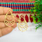 Raw Brass Drop Shape Charm with Jali Design - 1 Pc