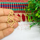 Raw Brass Charm with Square-Rectangle Combo Design 1 Pc