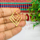 Raw Brass Charm with Three Layer Diamond Design 1 Pc