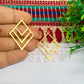 Raw Brass Charm with Three Layer Diamond Design 1 Pc