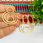 Round Oval Combo Design Raw Brass Charm 1 Pc