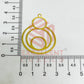 Round Oval Combo Design Raw Brass Charm 1 Pc
