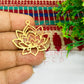 Lotus Flower Design Raw Brass Charm for Earrings 1 Pc