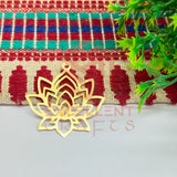 Lotus Flower Design Raw Brass Charm for Earrings 1 Pc