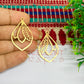 22x37mm Leaf Design Raw Brass Charm - 1Pc