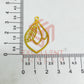 22x37mm Leaf Design Raw Brass Charm - 1Pc