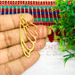 20x50mm Feather Design Raw Brass Charm