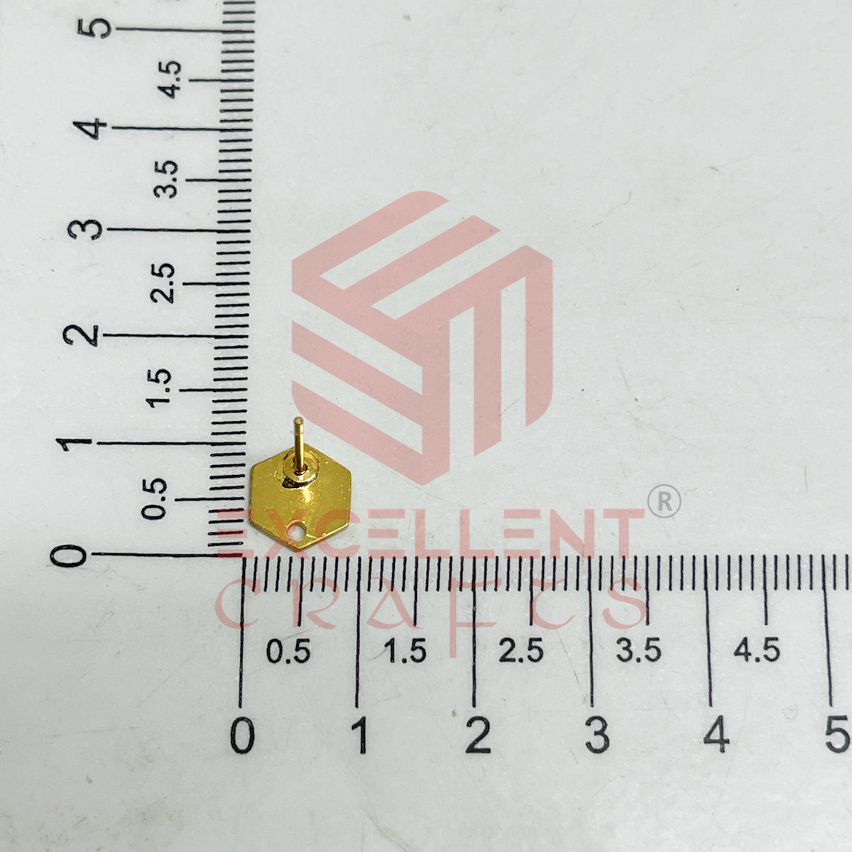 Hexagon Tiny Brass Stud