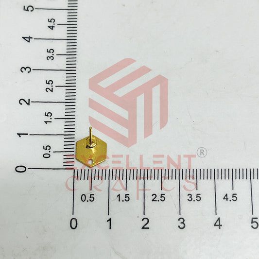 Hexagon Tiny Brass Stud