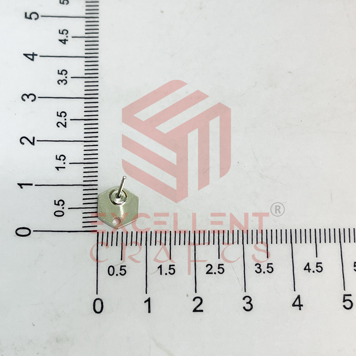Hexagon Tiny Brass Stud