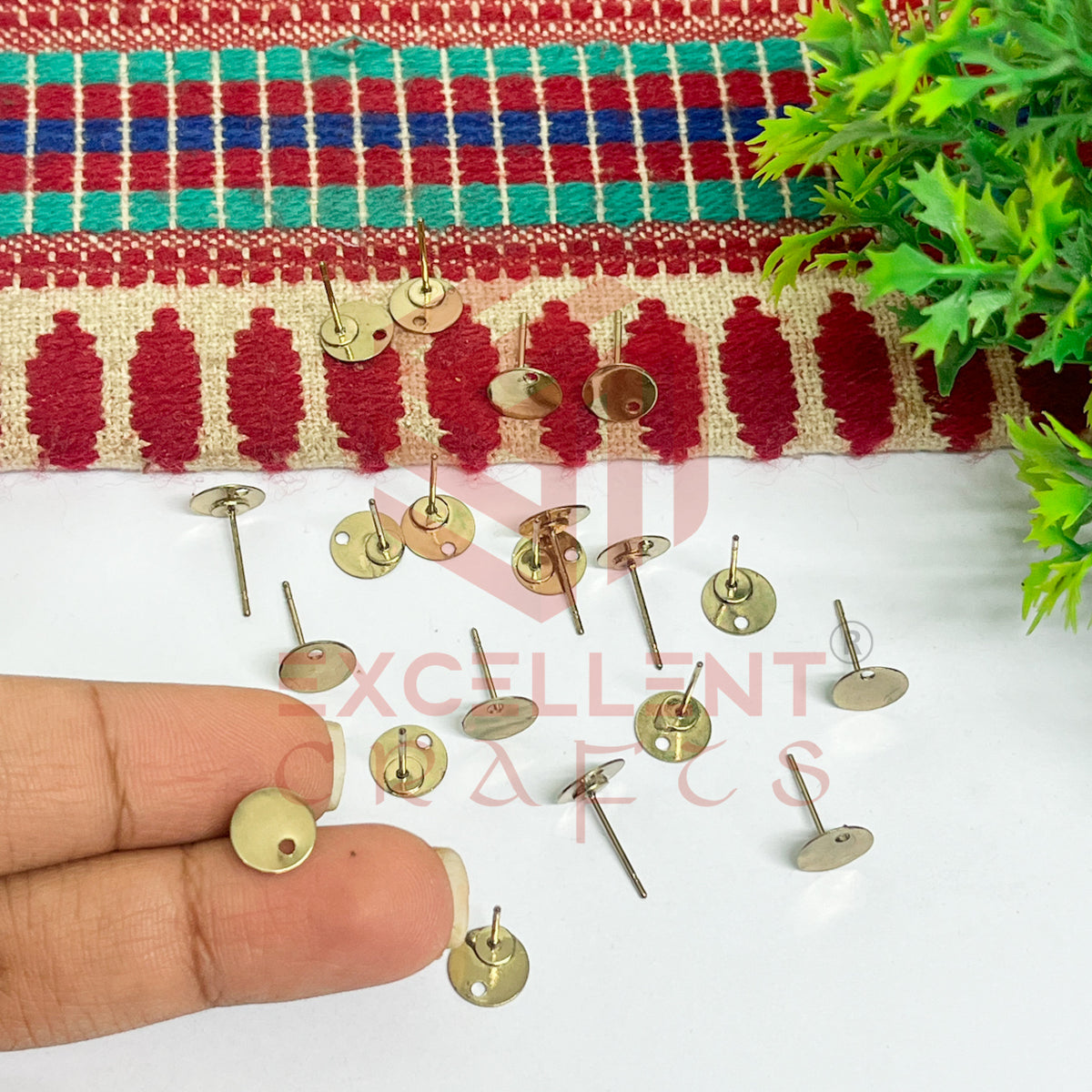 Round Tiny Brass Stud