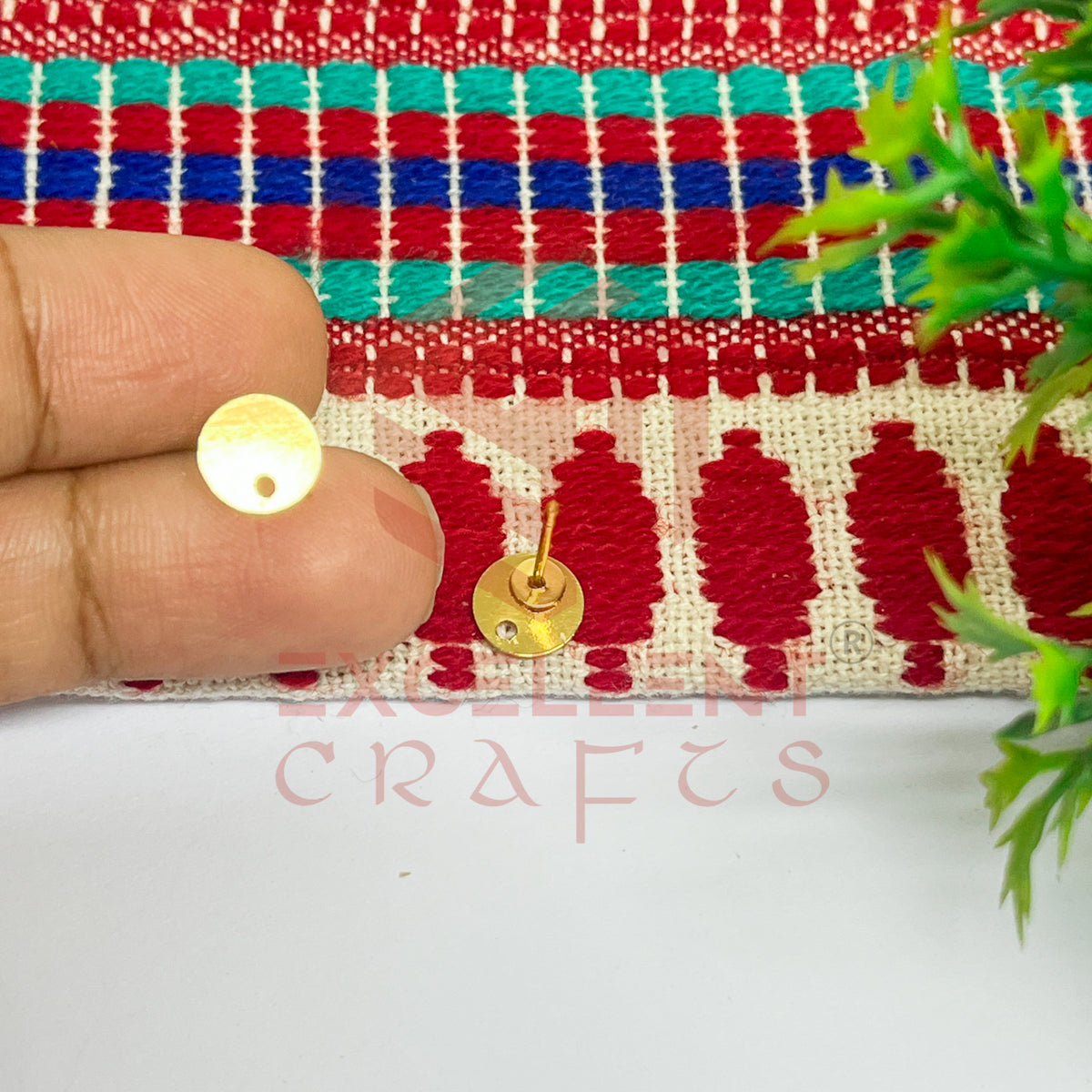 Round Tiny Brass Stud