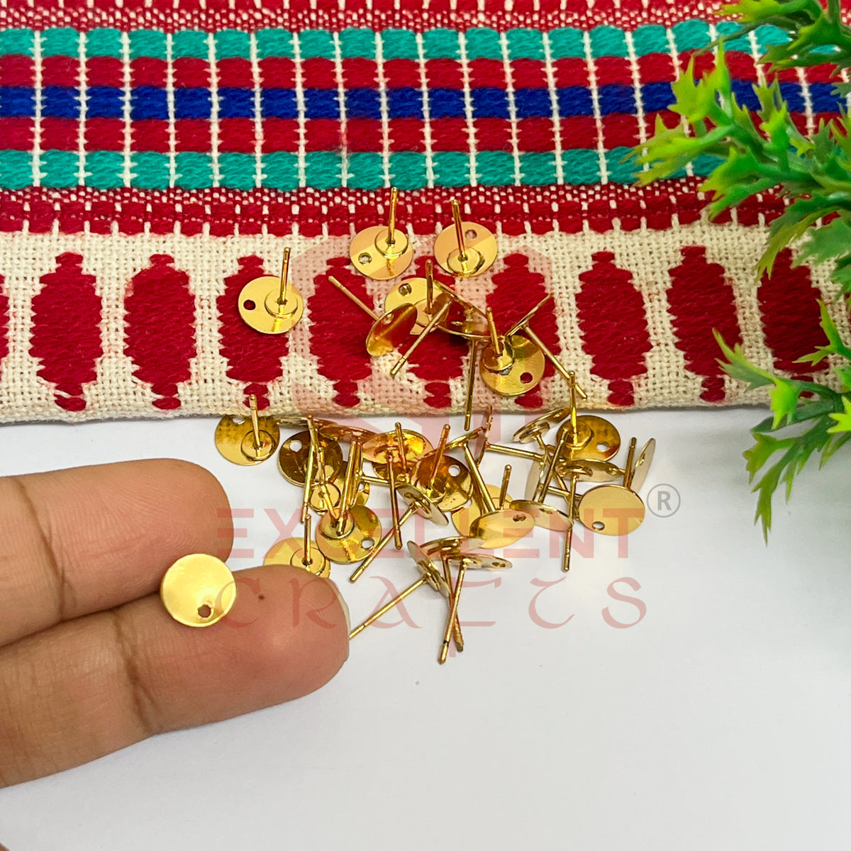 Round Tiny Brass Stud