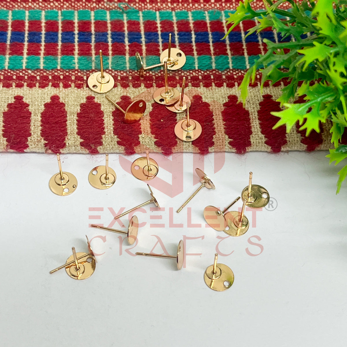Round Tiny Brass Stud