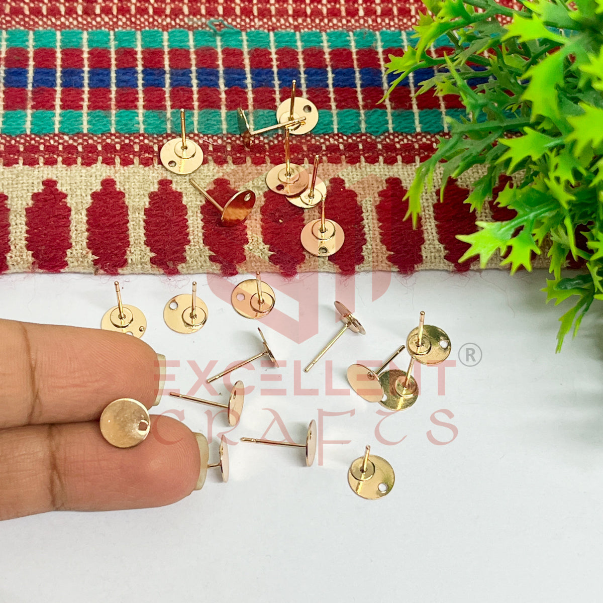 Round Tiny Brass Stud
