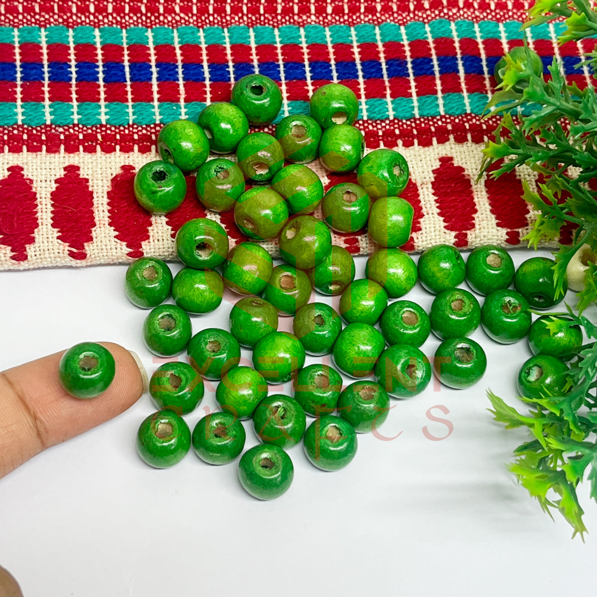 10mm Round Wooden Beads (50Pcs Pack)