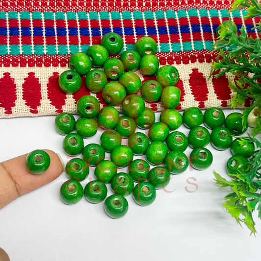 10mm Round Wooden Beads (50Pcs Pack)