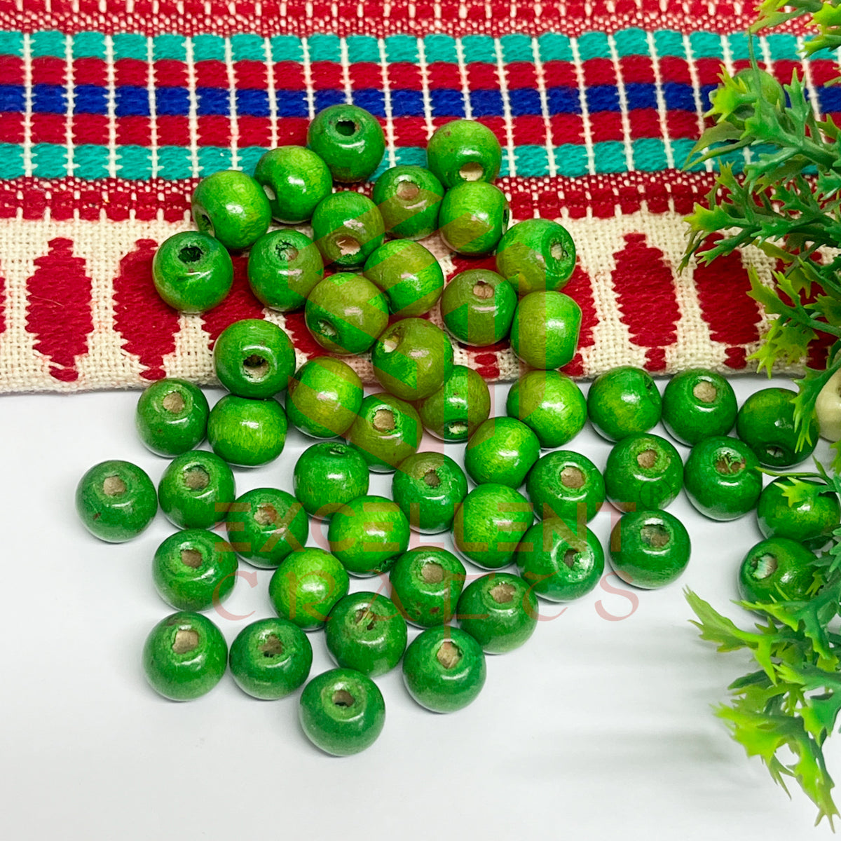 10mm Round Wooden Beads (50Pcs Pack)