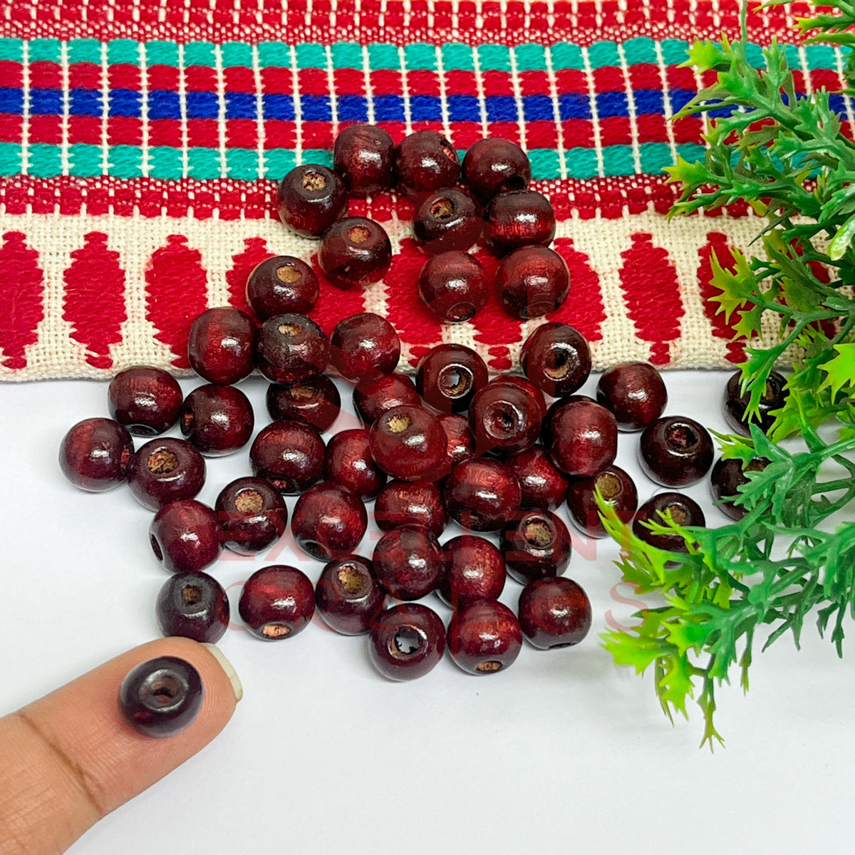 10mm Round Wooden Beads (50Pcs Pack)