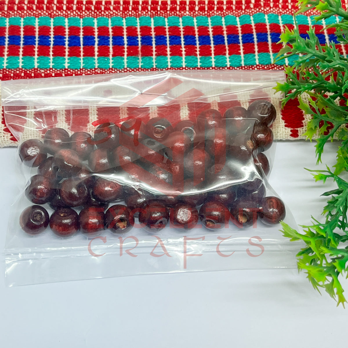 10mm Round Wooden Beads (50Pcs Pack)
