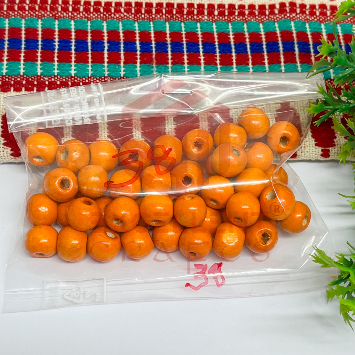 10mm Round Wooden Beads (50Pcs Pack)