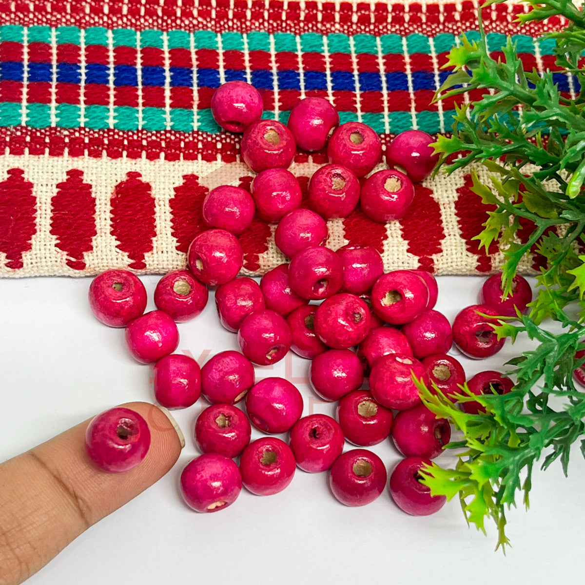 10mm Round Wooden Beads (50Pcs Pack)