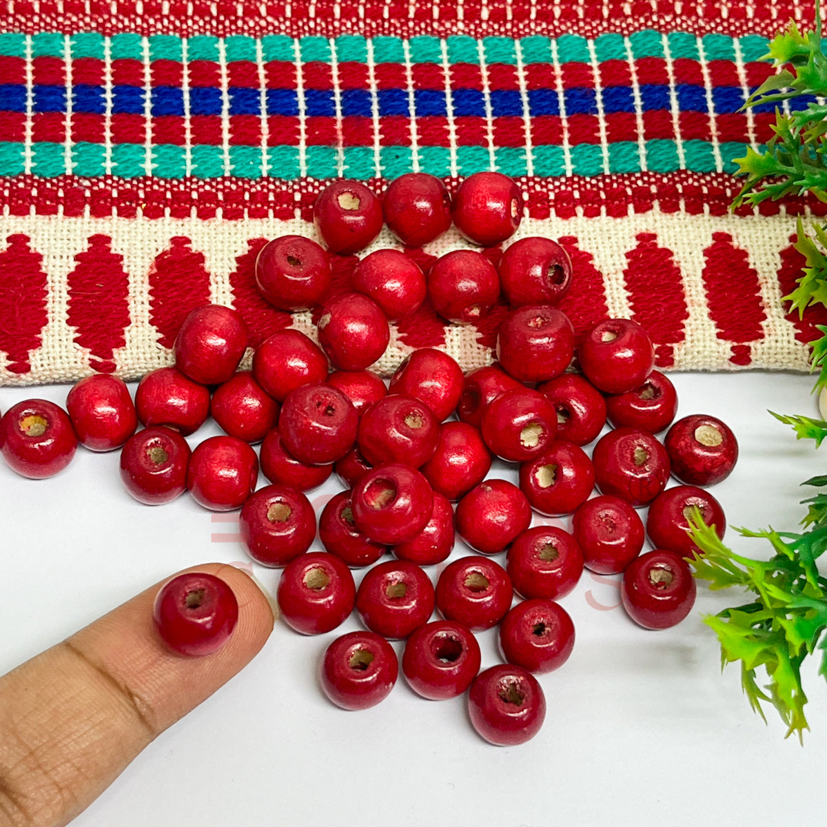 10mm Round Wooden Beads (50Pcs Pack)