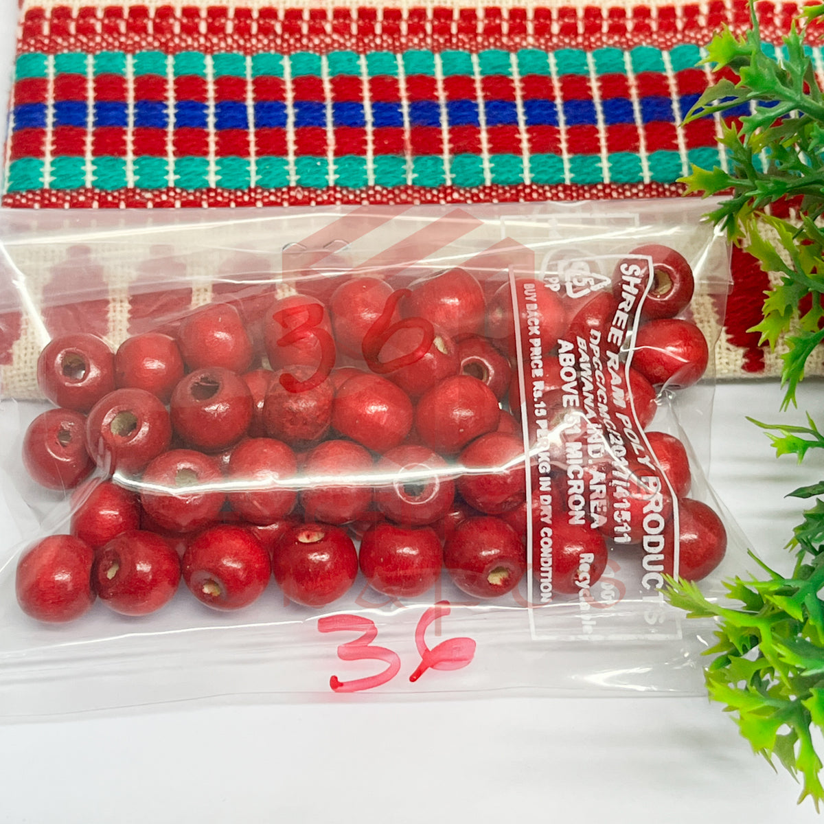 10mm Round Wooden Beads (50Pcs Pack)