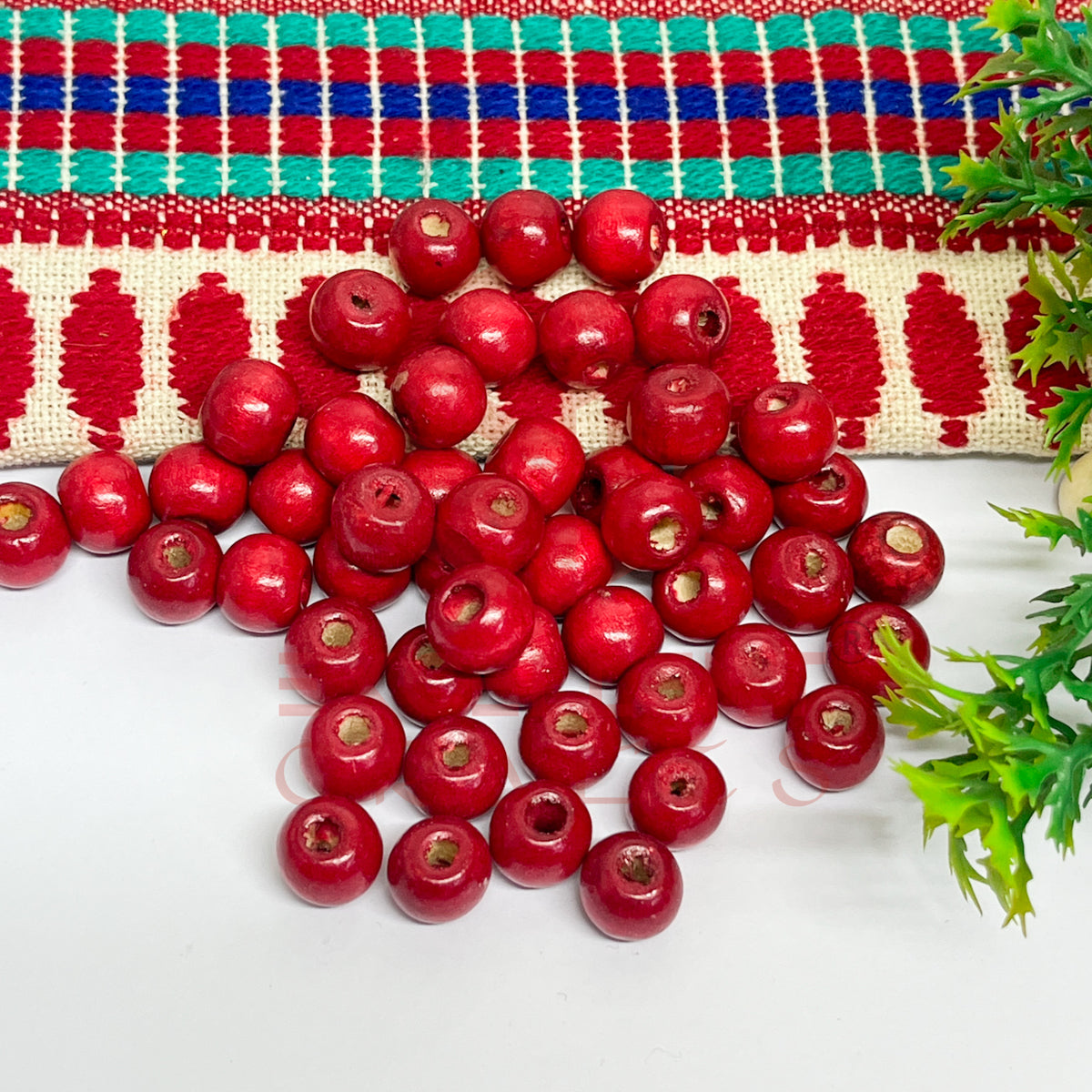 10mm Round Wooden Beads (50Pcs Pack)